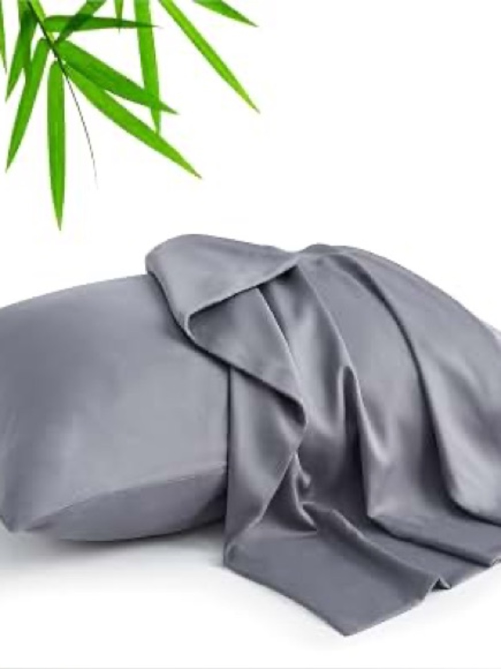 Cozy Earth Woven from 100% viscose from bamboo 2 Pillow Cases in Light Grey